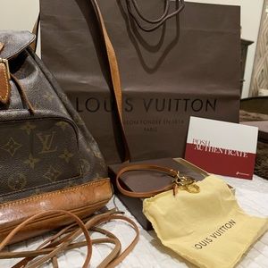 Authentic Louis Vuitton Backpack with LV key fob